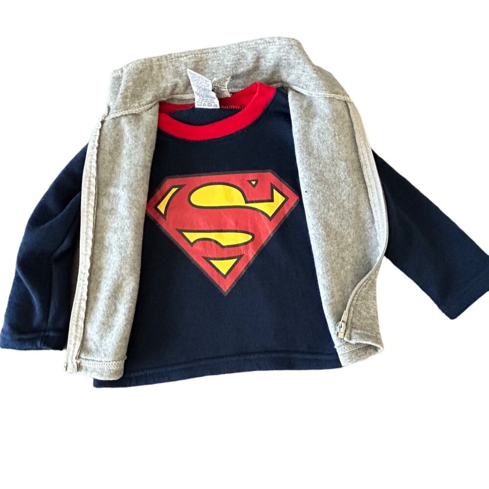 Marvel Kids Shirt & Superman Comfortable  Zip Up Vest and Jacket Size 24 Months